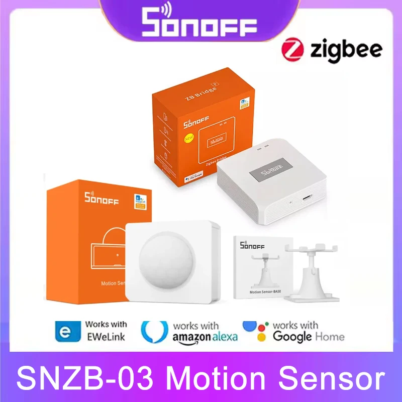 SONOFF SNZB-03 Zigbee Smart PIR Motion Sensor Detector Sensor Smart Home Security Work With ZBBridge Via E-WeLink Alexa Google