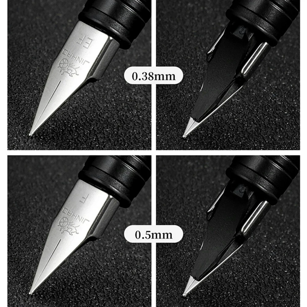 Imagem -06 - Jinhao Caneta-tinteiro com Conversor ef f Nib Metal Matte Black Writing Ink Material de Escritório Escolar Papelaria Estudante Pcs