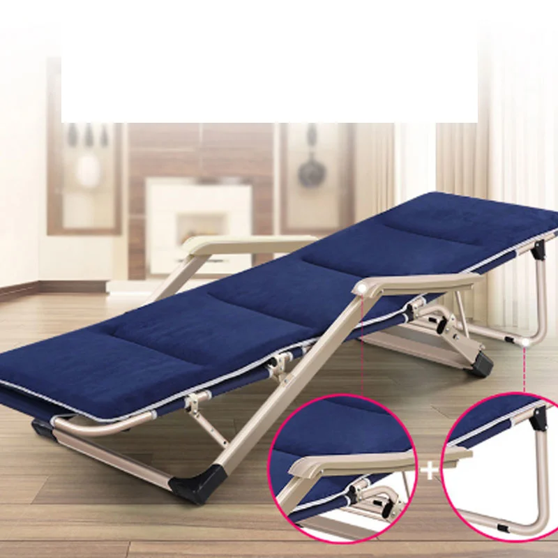 Multifunctional Recliner Folding Lunch Break Single Portable Nap Bed Chair Office Small Simple Light iron Frame Bed