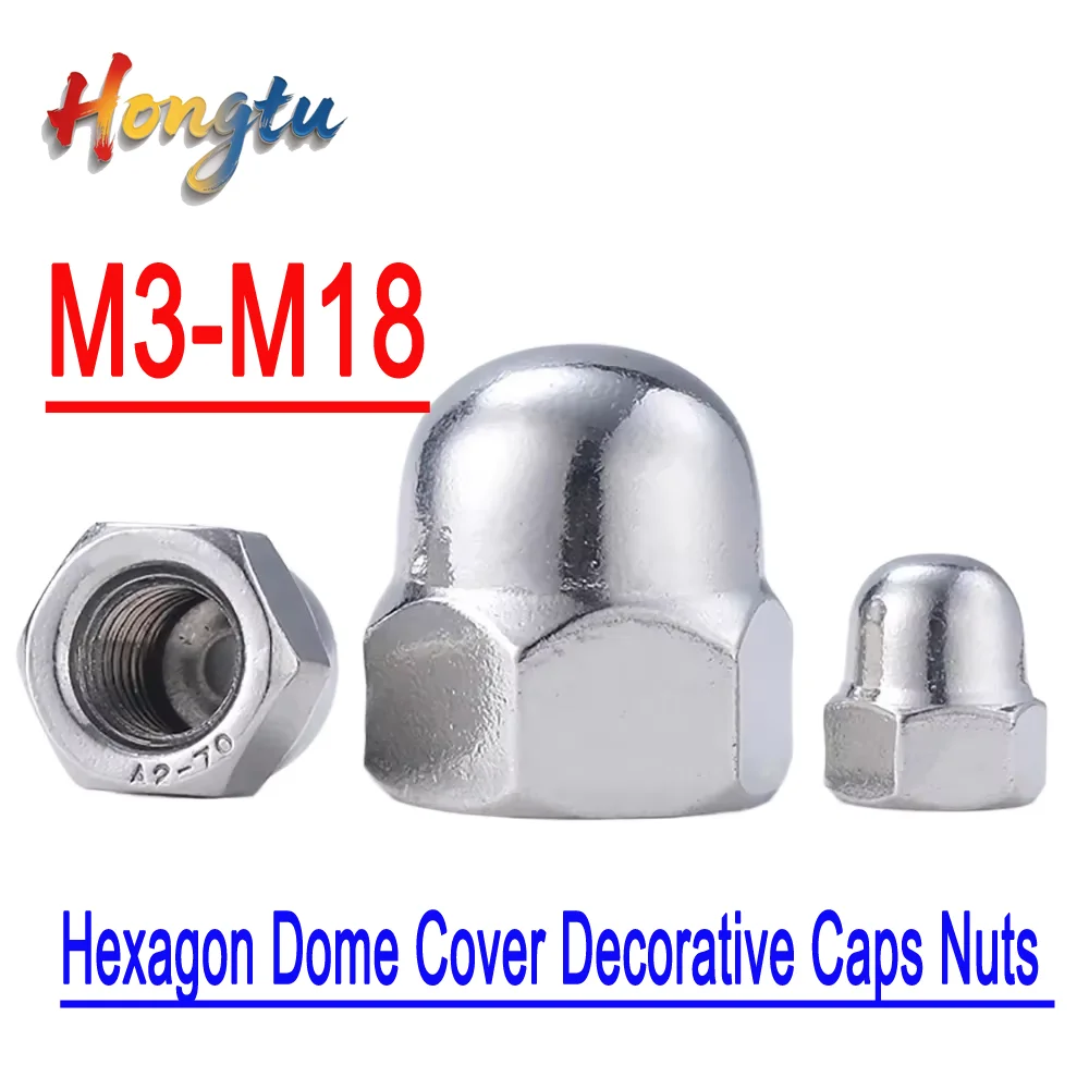 

1/2/3/5-10PCS Hexagon Dome Cover Decorative Caps Nuts M3-M18 304 Stainless Steel Hex Acorn Cap Nut