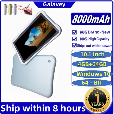 인텔 아톰 x5-Z8350 CPU HDMI USB 3.0, 듀얼 카메라, 10.1 인치 Q1 윈도우 10 태블릿 PC, 4GB RAM, 64GB ROM, 8000mAh 배터리, 1280 * 800IPS