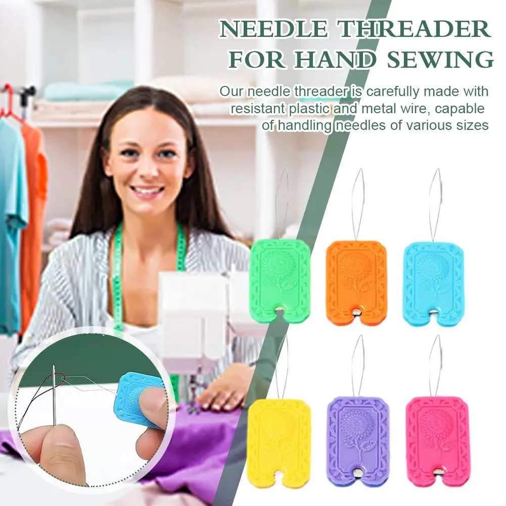 3/6pcs Needle Threader For Hand Sewing, 2 In 1 Quick Needle Threader Tool And Thread Cutter Tool Sewing Supplies And Access Z2A2