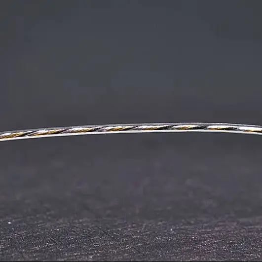 26AWG سبائك البلاديوم الذهبية والفضة + الفضة النقية المطلية مع كابل سدادة الأذن DIY من الجرافين الذهبي