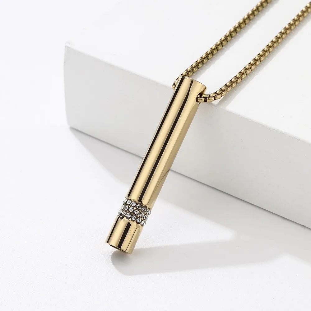 Mindfulness Training Whistle Stainless Steel Meditation Practice Relaxation Decompression Tool Portable Yoga Men and Women