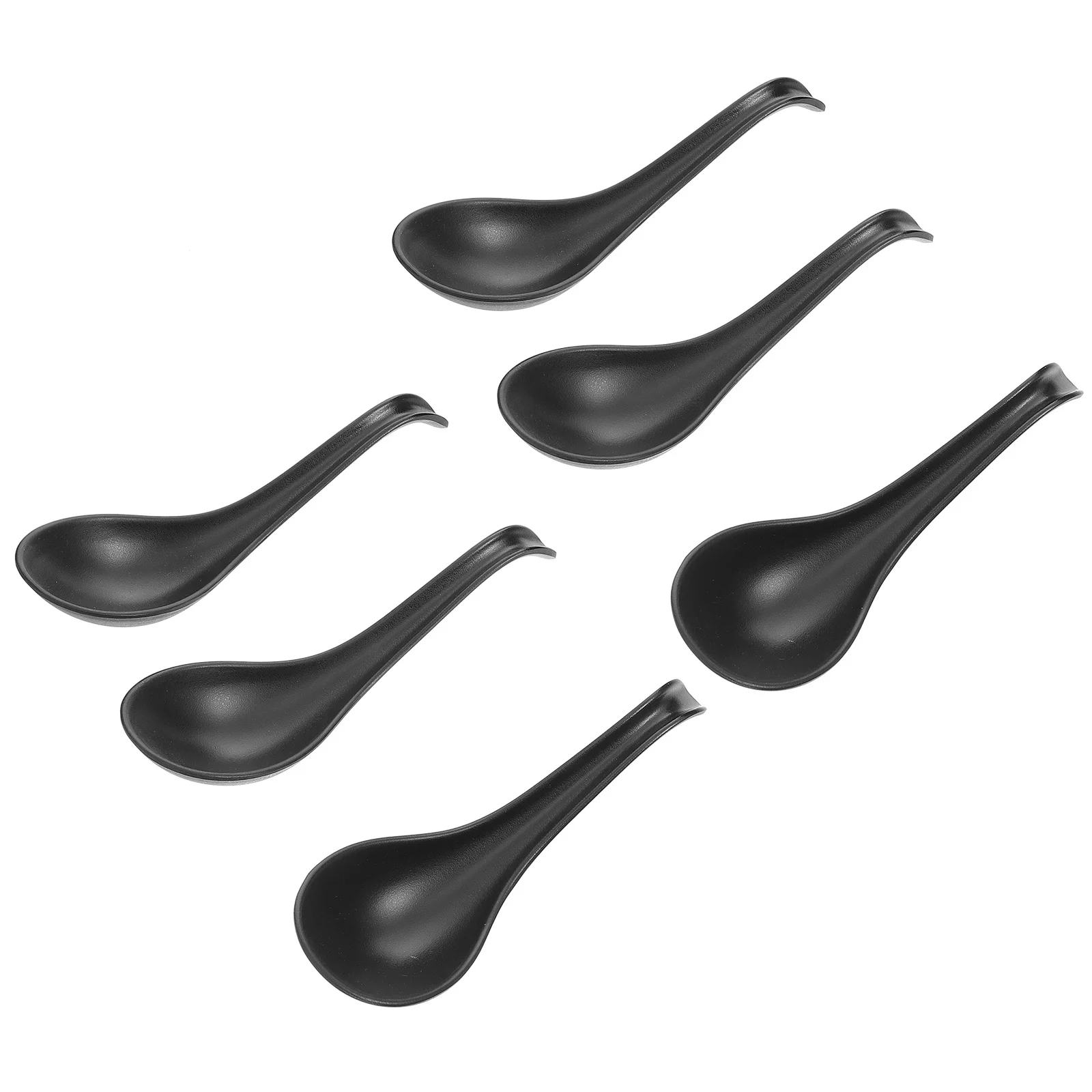 

6pcs Long Handle Spoons Smooth Surface Comfortable Grip Multi-Functional Rice Spoon For Porridge Ramen Dessert Soup Serving