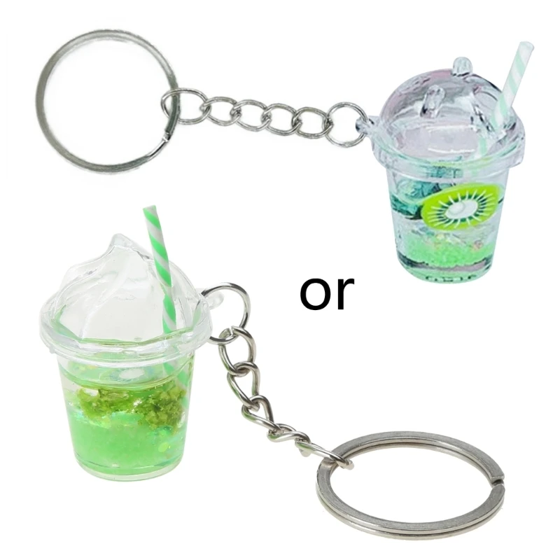 Car Backpack Keyring Bag Pendant Bubble Tea Keychain KawaiiMini Cup Pendants with Keychain Rings Milk Tea Cup Key Chain