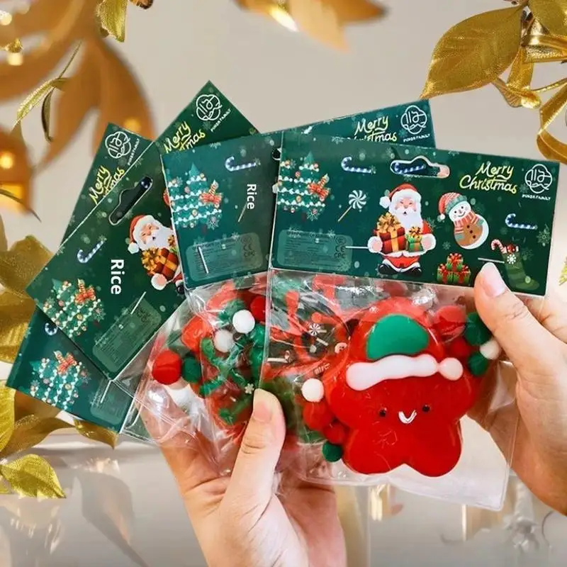 لطيف الكرتون عيد الميلاد موضوع محاكاة ضغط اللعب قرصة الضغط الإجهاد اللعب الهدايا