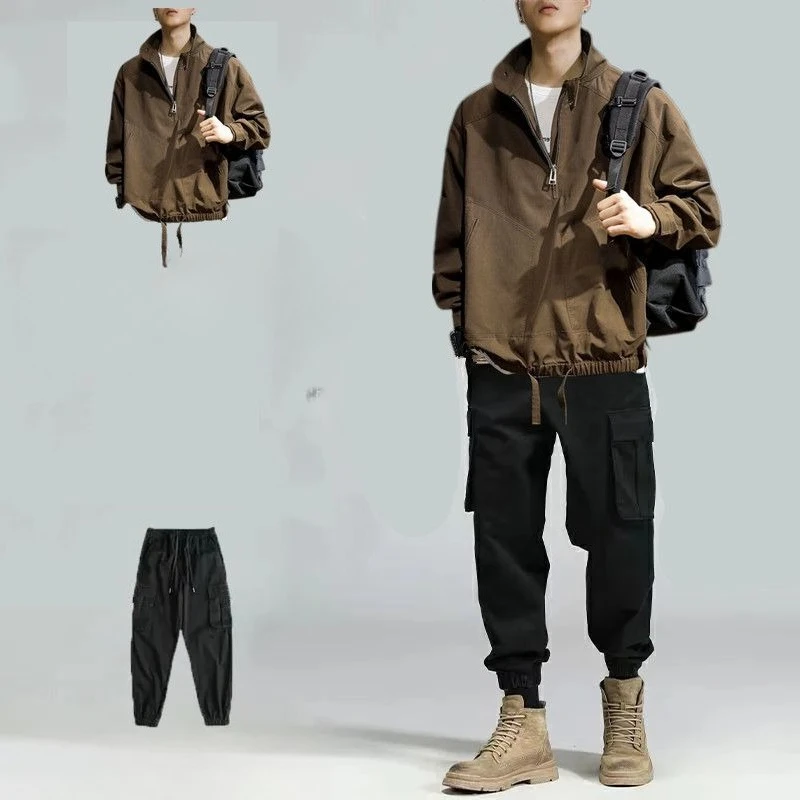 Spring Autumn New Men's Shell Jacket Coat Korean Style Trendy Stylish Casual Versatile Complete Outfit Menswear view 4