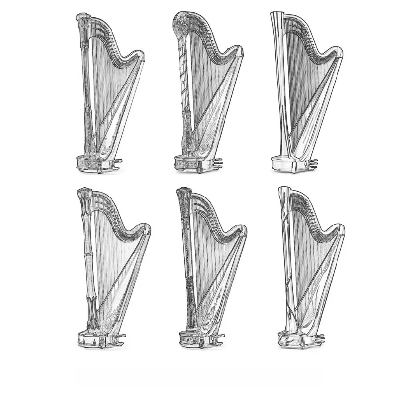 Classical Professional Pedal Harp Level Harps Premium 47 Strings Harp Sound Excellence High Quality for Artist Orchestra Players