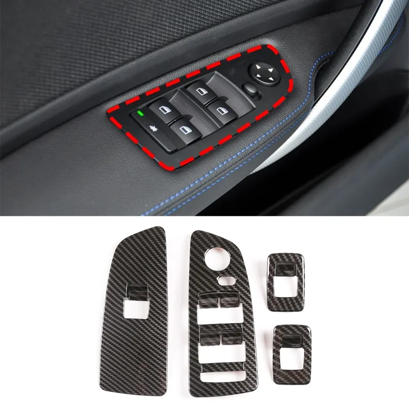 

Car Styling Door Window Lift Switch Buttons Stickers For BMW 1 Series E81 2007-2011 Auto Interior Button Trim Covers Accessories