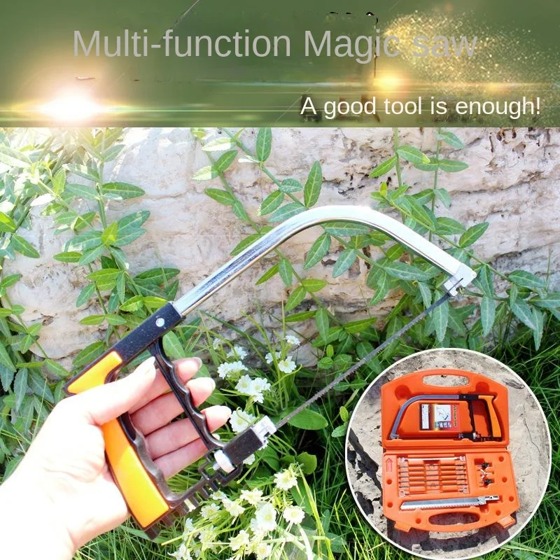 New Hardware Tools Mini Multi-Combination Magic Saw Bow Korean Small Woodworking 12-piece Set Hacksaw Frame Saw Latte