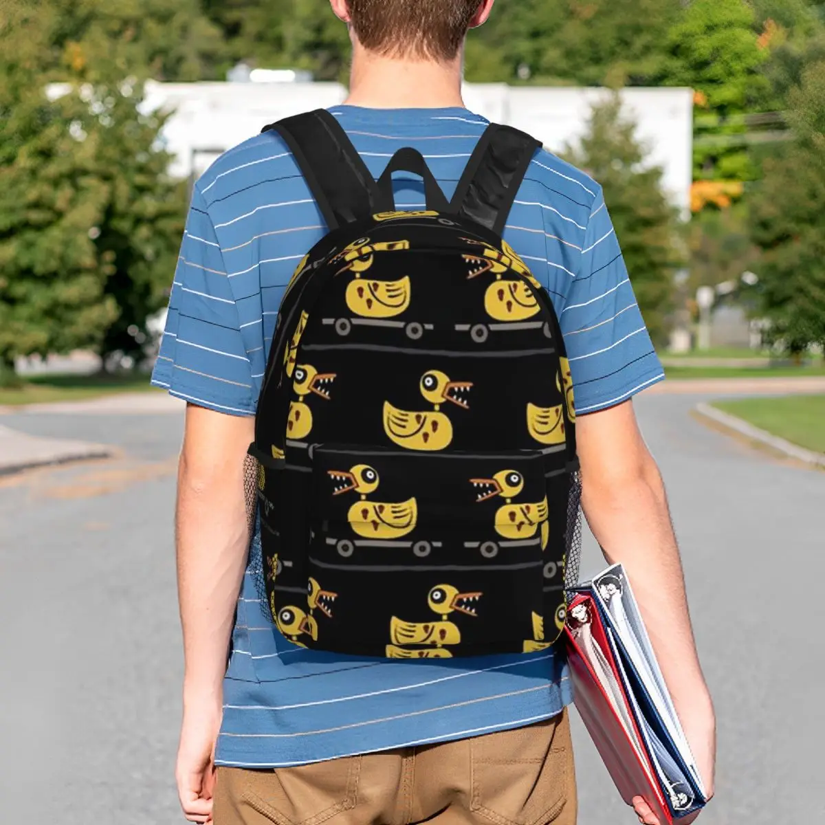 

Little Yellow Ducks In Dark Pattern Backpack Student BookBag Kids School Bag Laptop Shoulder Bags for Boys Girls