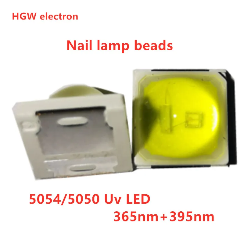 10pcs UV LED Lamp Nail Gel Lamp Bead SMD5054/5050 UV LED 1W Lamp 365+395/405NM LED Diodes For All SUN Nail Dryer Repair