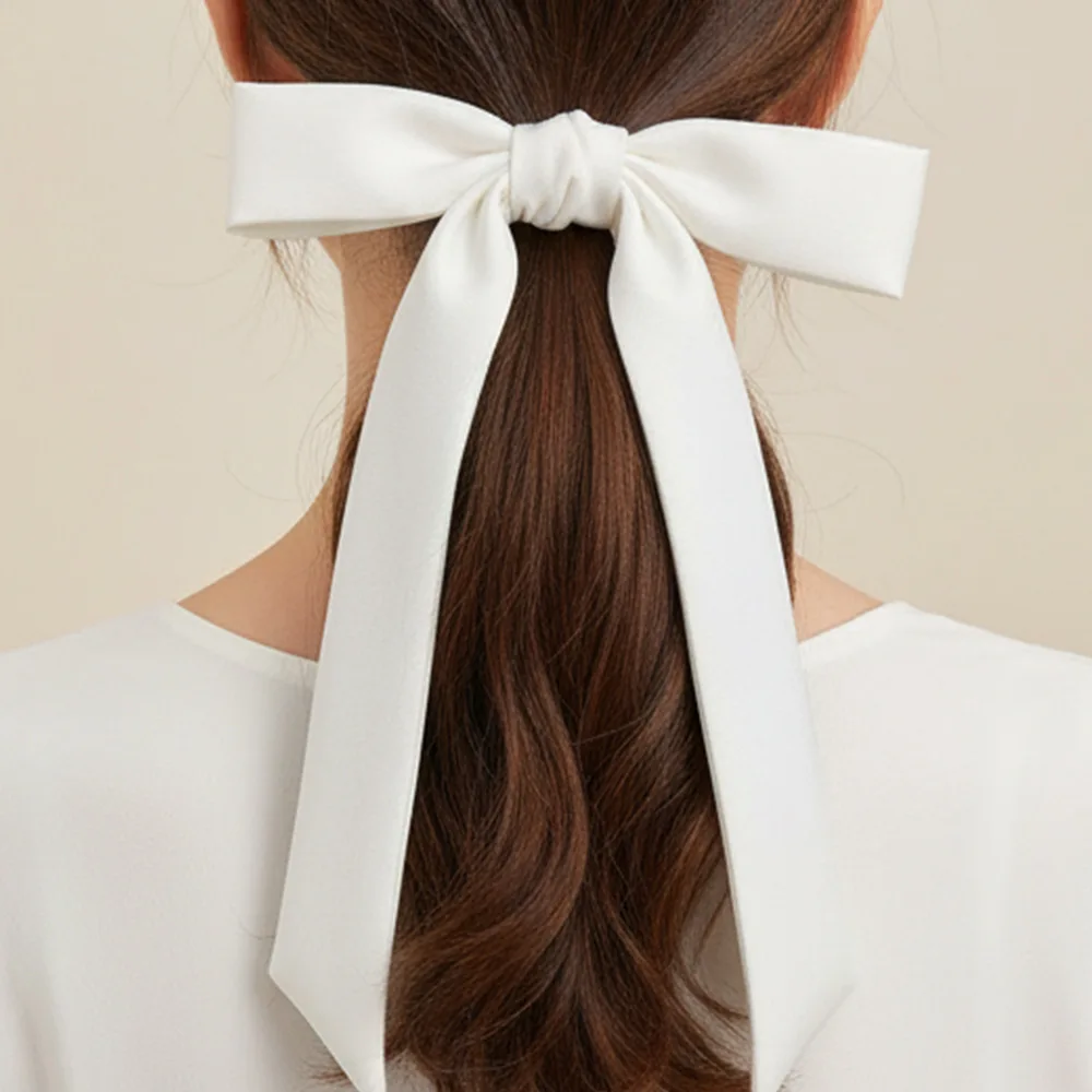 

Korean Fashion Bow Hair Ties Effortlessly Chic Slim Ribbon Ponytail Holder Elegant Hair Elastic Cute Daily Hair Accessories Gift