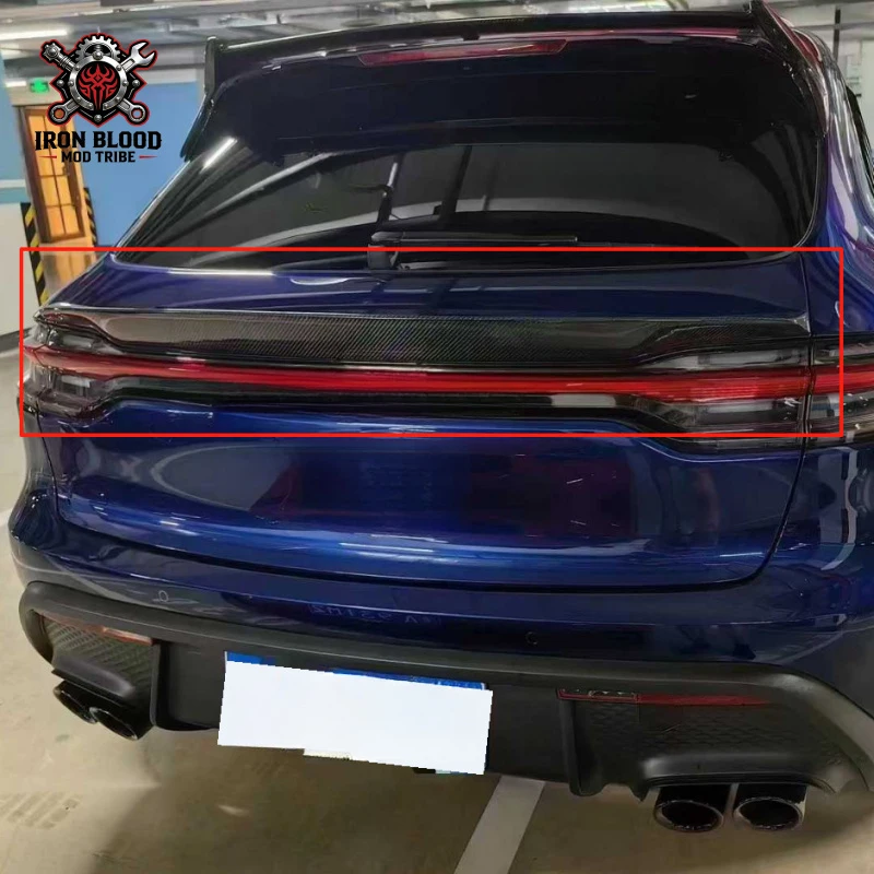 Suitable for 19-24 Porsche Macan carbon fiber mid- spoiler, , factory direct sale pressed tail wing