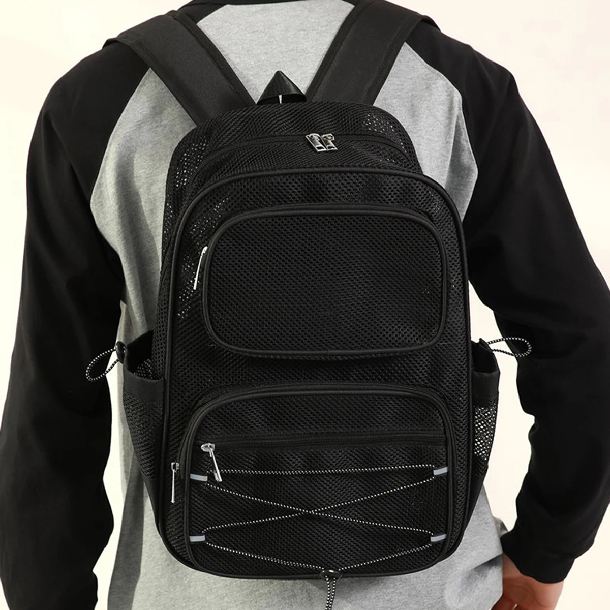 

Japanese-Style Niche Transparent Backpack, Personalized School Bag, Mesh Backpack, Solid Color Trendy Bag, High-End and Stylish 2026 New Model for Students