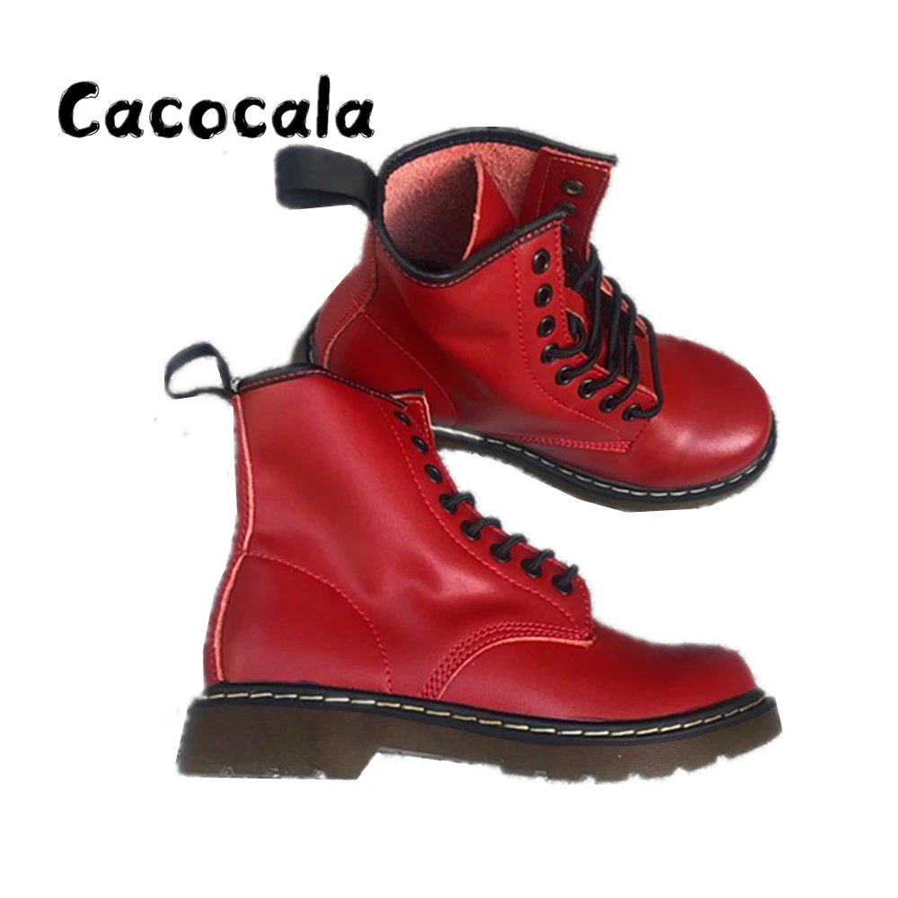 Popularity Women And Men Boots Leather  Boots Women Shoes Fashion High Top Unisex Winter Boots Motorcycle Men Shoes