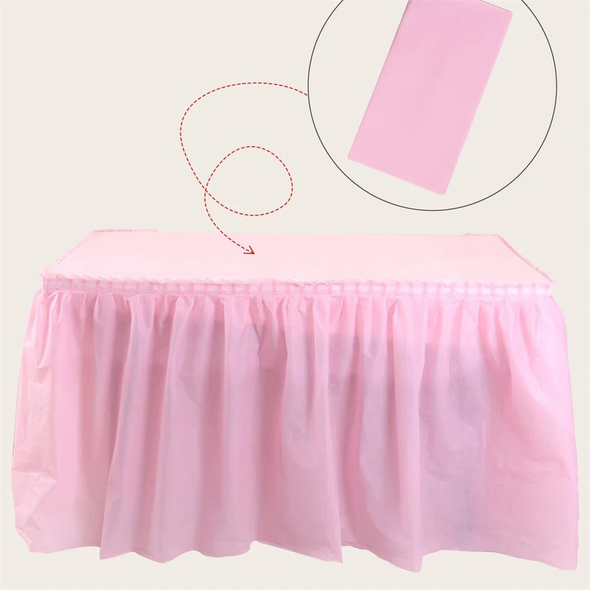 مفرش المائدة القابل للتصرف تنورة الطاولة سميكة مقاوم للماء حفلة عيد ميلاد حفل زفاف مفرش طاولة عشاء البرية المحمولة #3