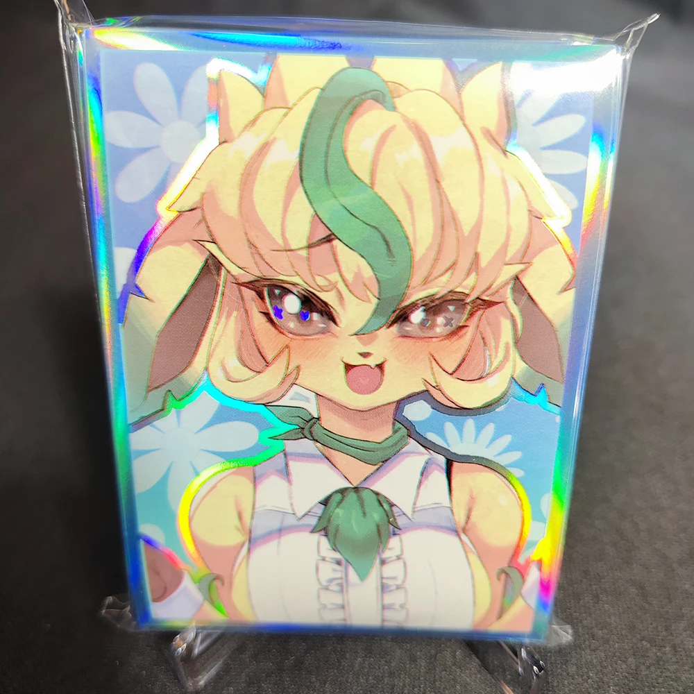 50PCS 66X91mm Foil Anime Card Sleeves Cartoon Printing Board Game Trading Card Protector for PTCG/MGT Cards