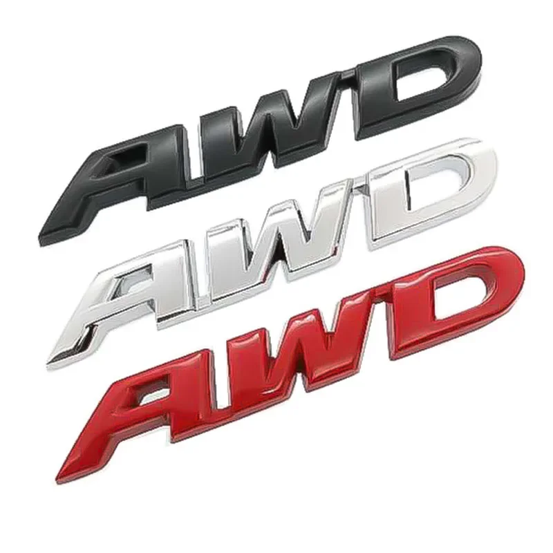 Insignia 3D de Metal AWD, pegatina con emblema para carrocería de coche, tracción en las 4 ruedas, SUV todoterreno para Toyota Impreza Subaru Honda SUV todoterreno SUV V6
