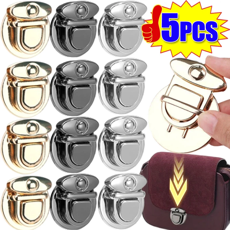 5pcs/set Wallet Buckle Purse Metal Clasp Locks Lock Clasp Catch Purse Thumb Lock Purse Buckle Fasteners for DIY Bag Accessories