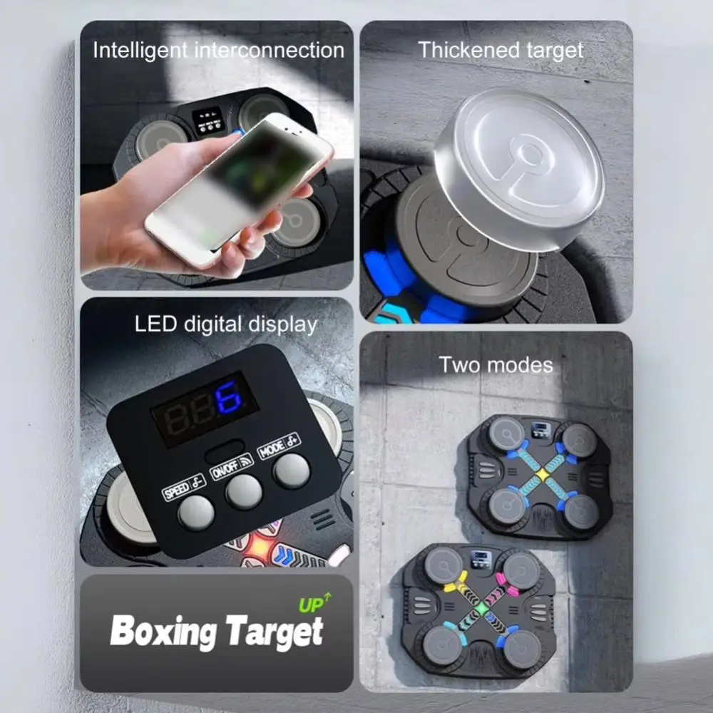 

Bluetooth Connection Smart Music Boxing Machine Wall Mounted 5 Speed Adjustable Reaction Training Equipment Noise Reduction
