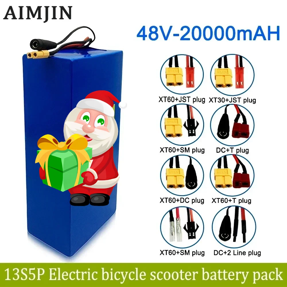 K 48V 13S5P 250-1000W Long Lasting Battery Life 18650 20AH Li-ion Battery Pack 100Ah for Electric Scooters With Charger