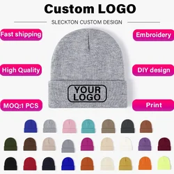 SLECKTON Custom Hat Winter Beanies for Men and Women Embroidery Logo Hats
