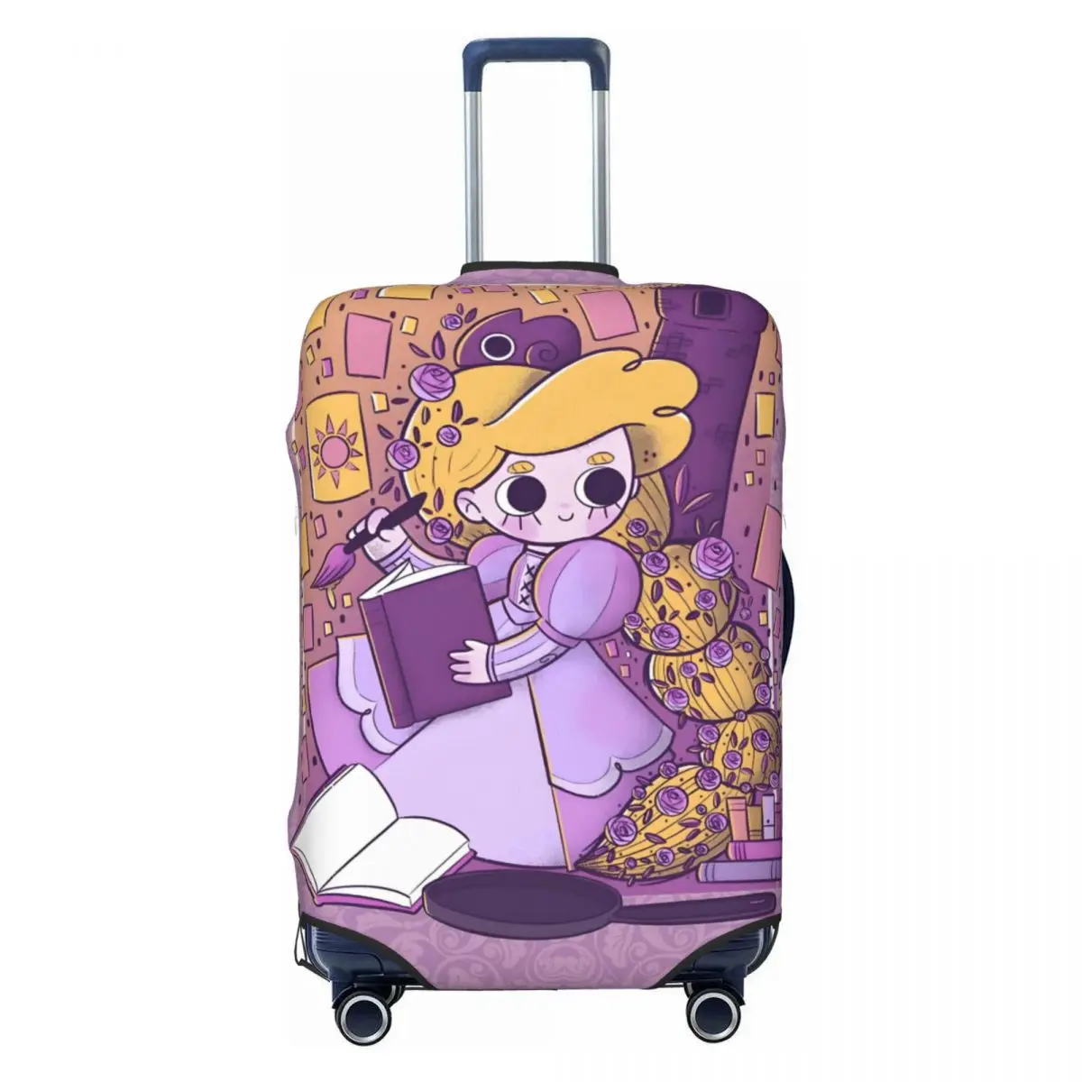 

Custom Princess Tangled Travel Luggage Cover Washable Cartoon Funny Suitcase Cover Protector Fit 18-32 Inch
