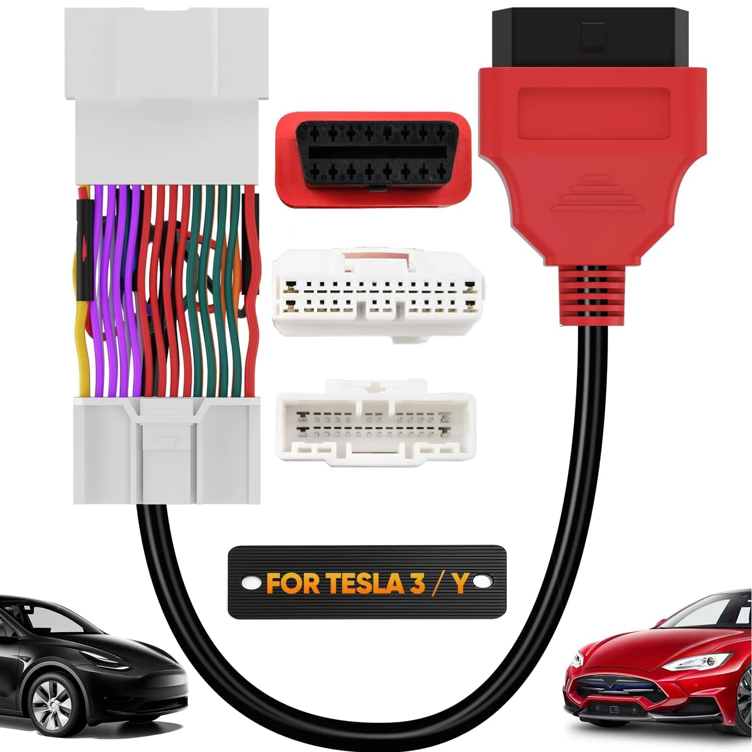 For Tesla 26pin OBD2 Adapter Diagnostic Connect Cable Splitter For Autel/LAUNCH Xtool EV Scan Tools for Model 3 Y After 2022