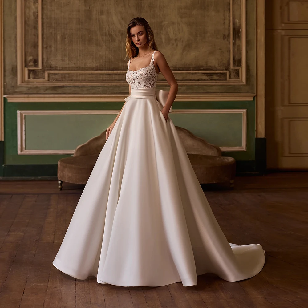 

Sweetheart Collar Sleeveless Women Wedding Dresses A-Line Bride Gowns Mopping Length Banquet Vestidos De Novias 2026 Customized