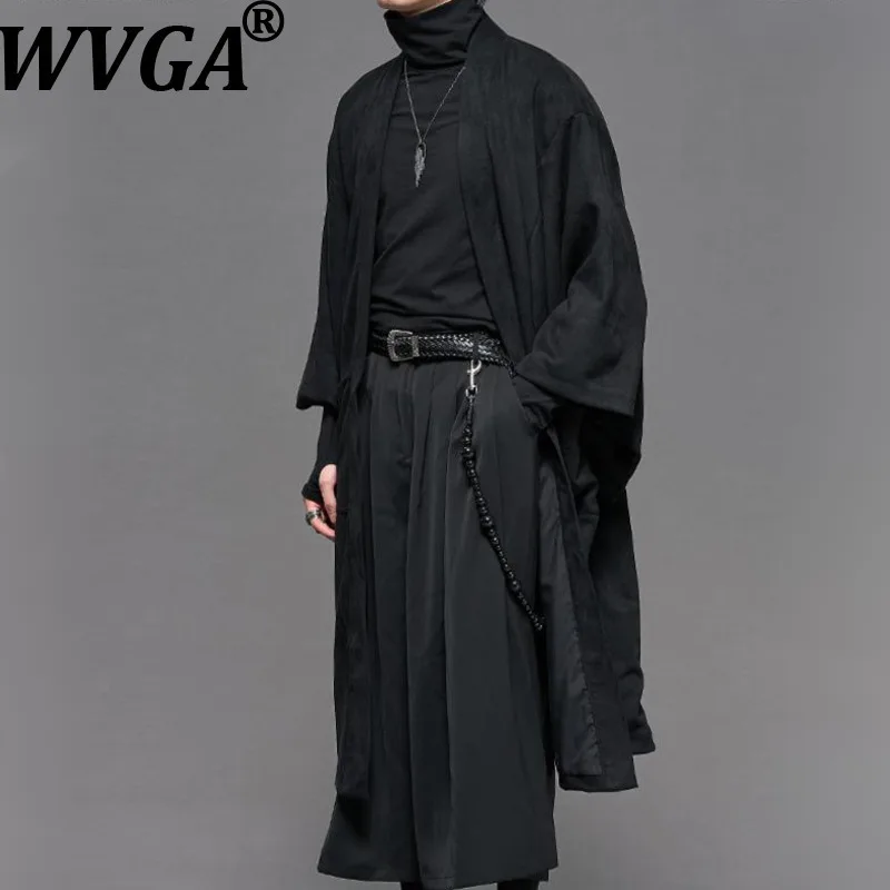 

WVGA Spring Autumn New Man High Street Long Jackets Trendy Tops Niche Chic Casual Three-quarter Sleeved Trench Coats Ins W12579