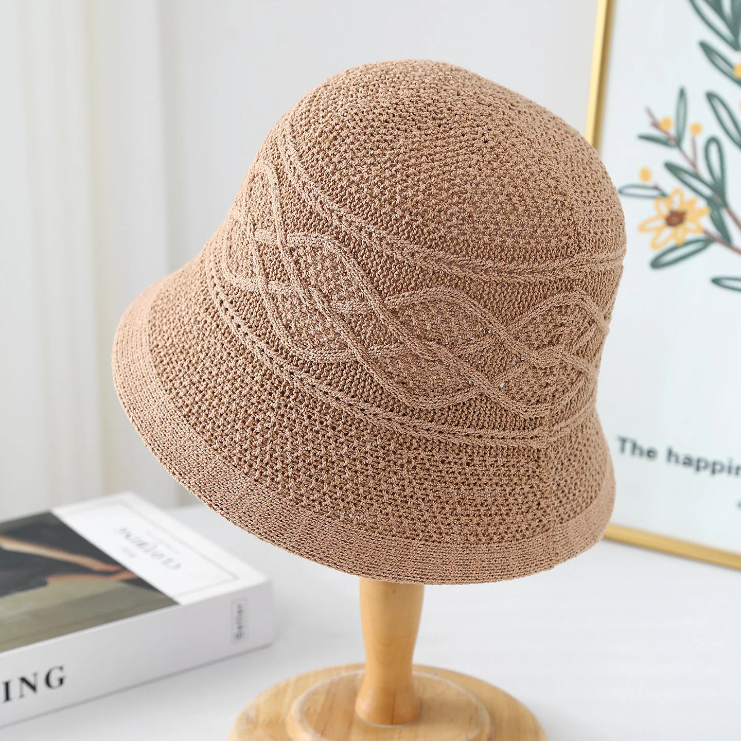 

MAXSITI U Knitted Bucket Hat for Women Autumn Fashionable Retro Design Breathable Fisherman Hat Solid Basin Hat