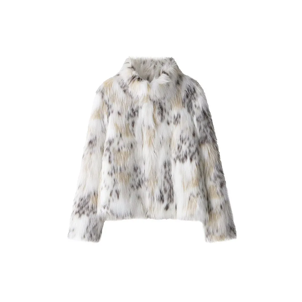 

Autumn and winter new women's commuting style fashionable warm artificial fur effect jacket