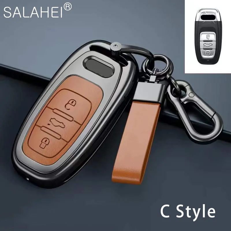 

For Audi A1 A3 A4 A5 A6 A7 A8 Quattro Q3 Q5 Q7 S4 S5 S6 S7 S8 R8 TT 2009-2015 Car Key Case Cover Shell Fob Accessories Keychain