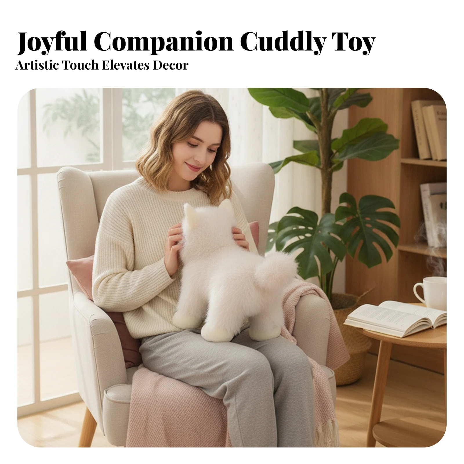 

Samoyed Stuffed Dog White Soft Stuffed Dog Cream Paws