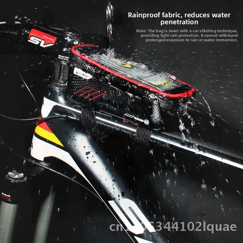 

WILD MAN Hard Shell Bicycle Bag Mountain Bike Front Beam Upper Tube Mobile Phone Saddle Bag Cross-Border Riding Equipment PU