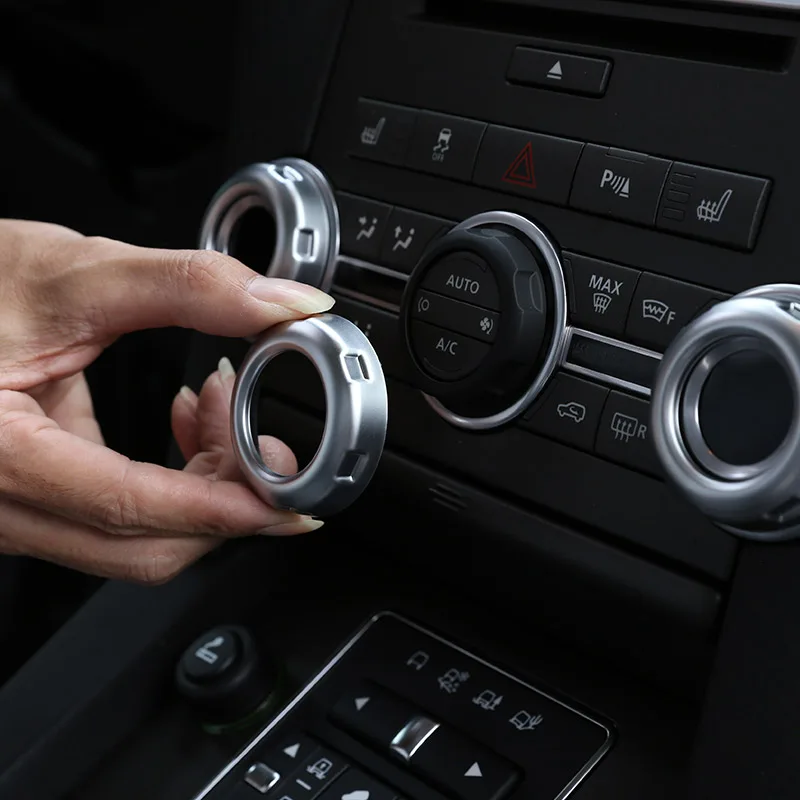 Para land rover discovery 4 lr4 rangeover sport freelander 2 botões de volume do carro e ar condicionado guarnição adesivos acessórios do carro