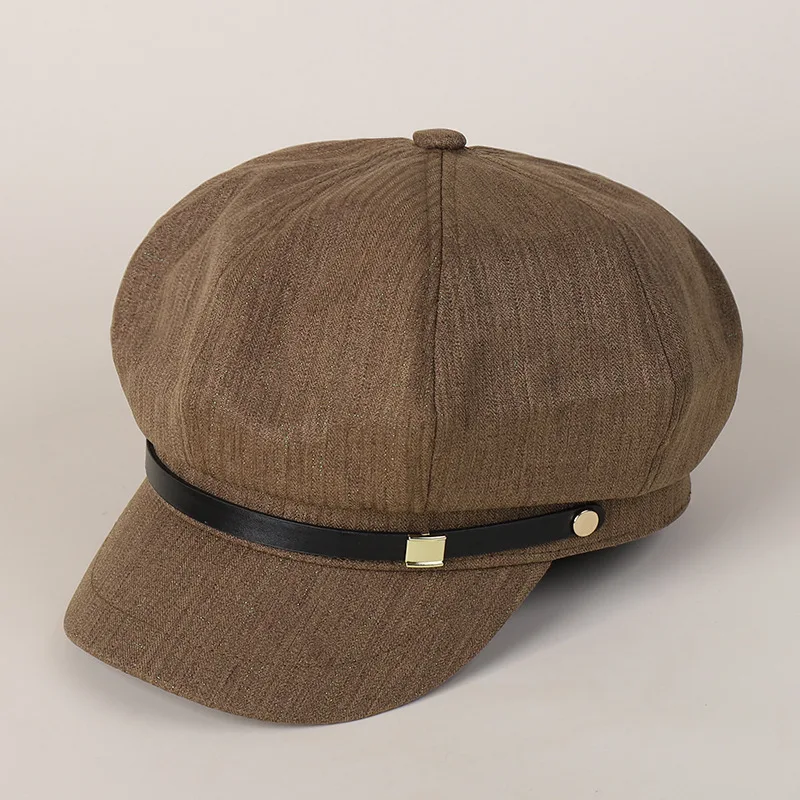 Women Octagonal Hat Newsboy Cap Autumn Winter Windproof Accessory For Sun Protection Outdoor Casual