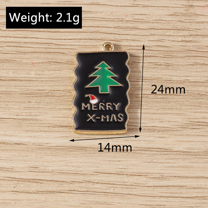 Tusember 20 Stück Emaille-Weihnachtsbaum-Anhänger für die Schmuckherstellung, fröhliche Neujahrs-Ohrringe, Halsketten, Armbänder, DIY-Geschenke – Detail 18
