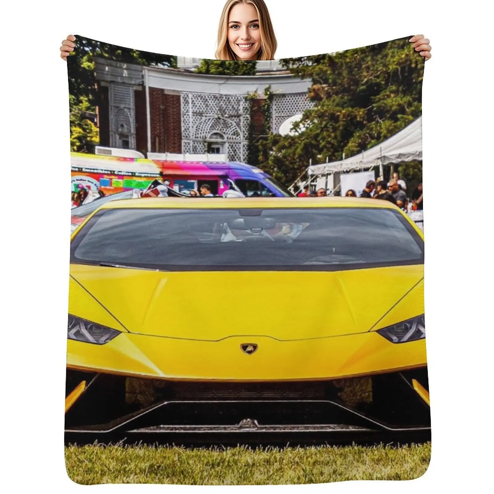 

Yellow Huracan Throw Blanket Polar Vintage For Sofa Thin blankets and throws Blankets
