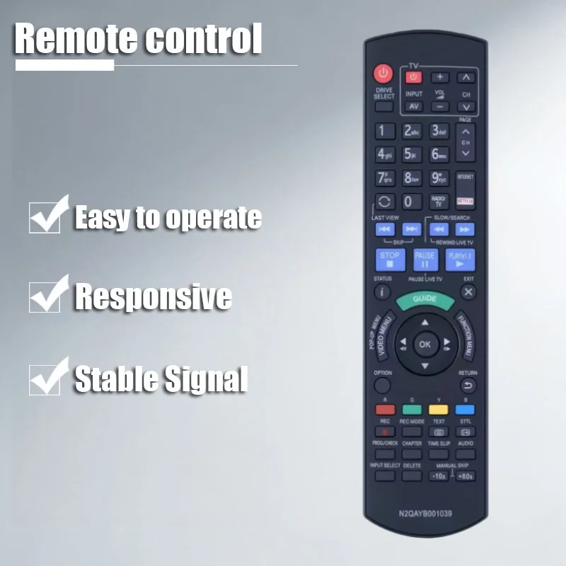 

N2QAYB001039 Applicable to PANASONIC REMOTE CONTROL DMRBWT750 DMRBWT955 DMRBWT750GL DMRBWT955GL