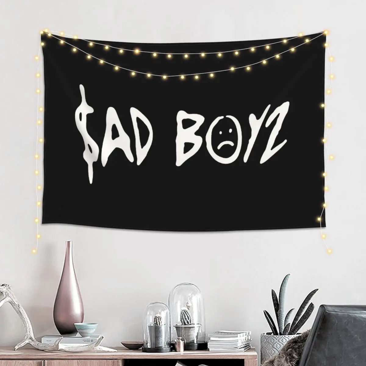 Junior H Merch Sad Boyz Tapestry Art Wall Hanging Aesthetic Home Decoration Tapestries for Living Room Bedroom Dorm Room