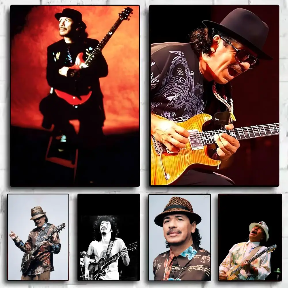 Latin Rock singer Carlos Santana Poster Room Wall Art Decor Waterproof Stickers For Home Bar Bedroom Decoration