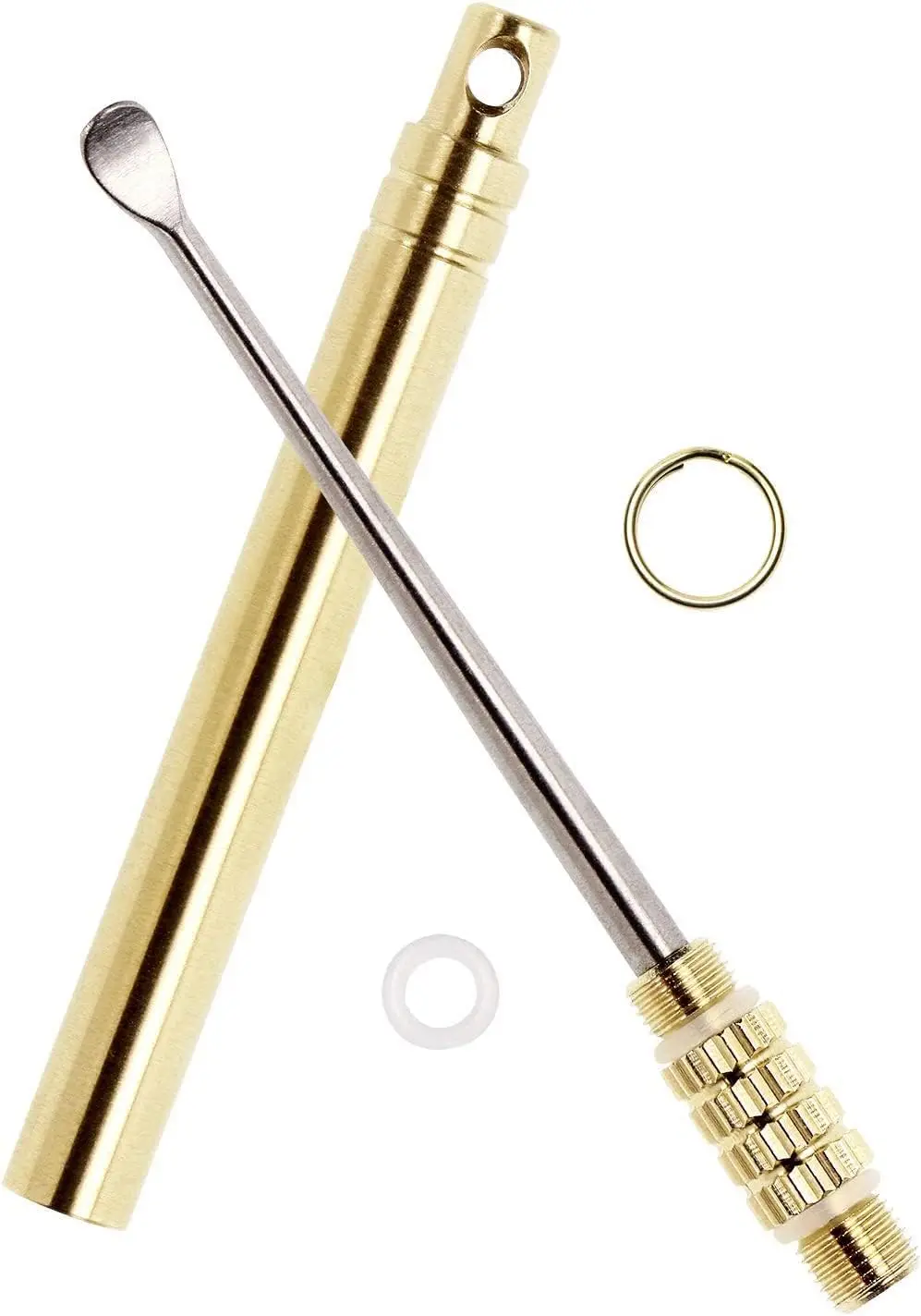 

Folding Titanium Alloy Ear Pick Cleaner with Key Ring, Portable Ear Wax Removal Tool for Safe Cleaning