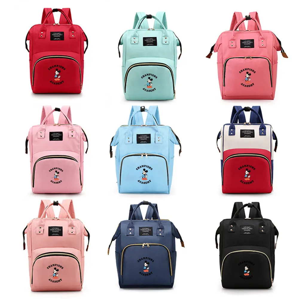 

Disney Animation Theme Kids Bag Waterproof Mummy Backpack Lightweight Large Capacity Multi-pocket Diaper Bag Family Gift