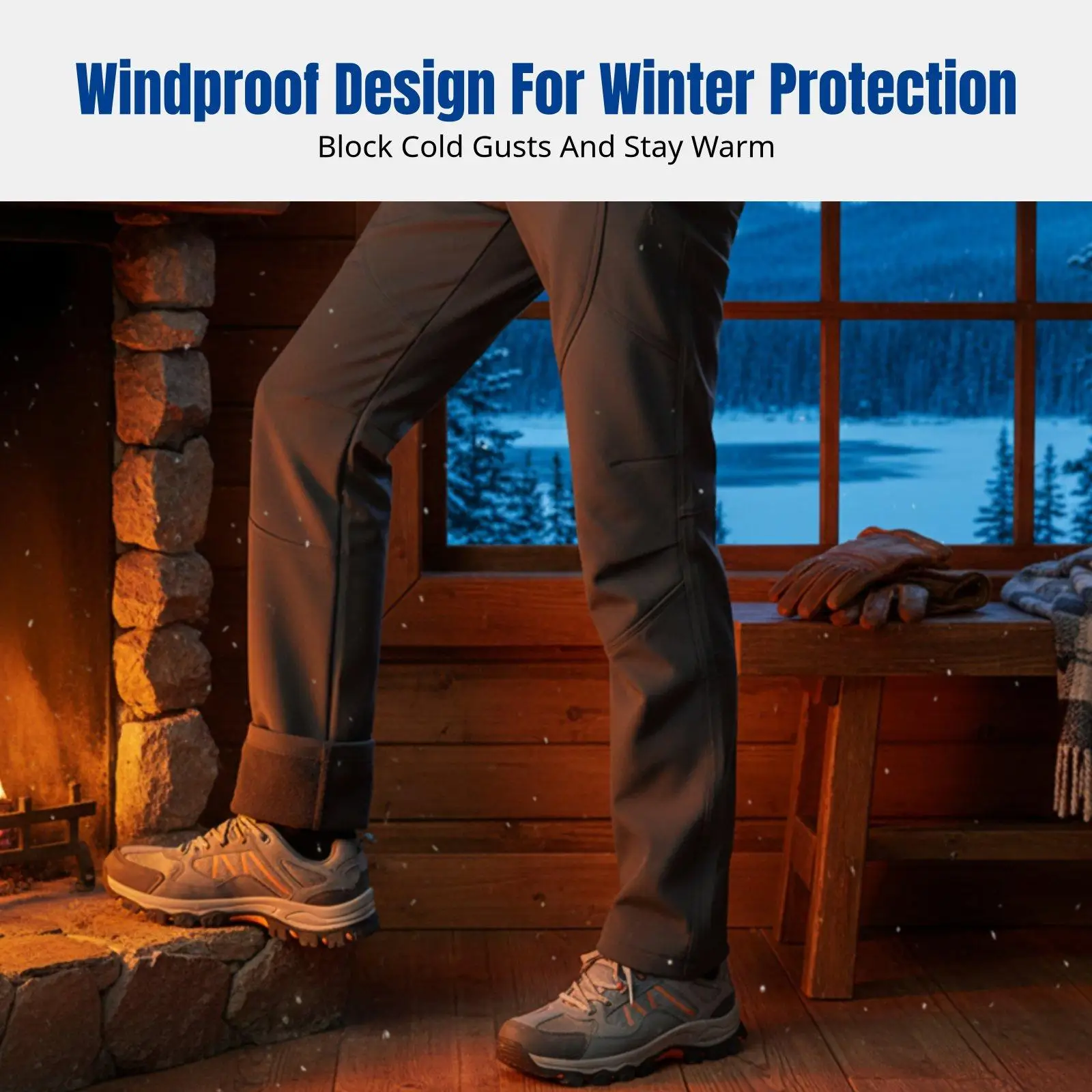 Unisex Waterproof Ski Pants Men Fleece Lined Winter Snowboarding Trousers Windproof Softshell Outdoor Warm
