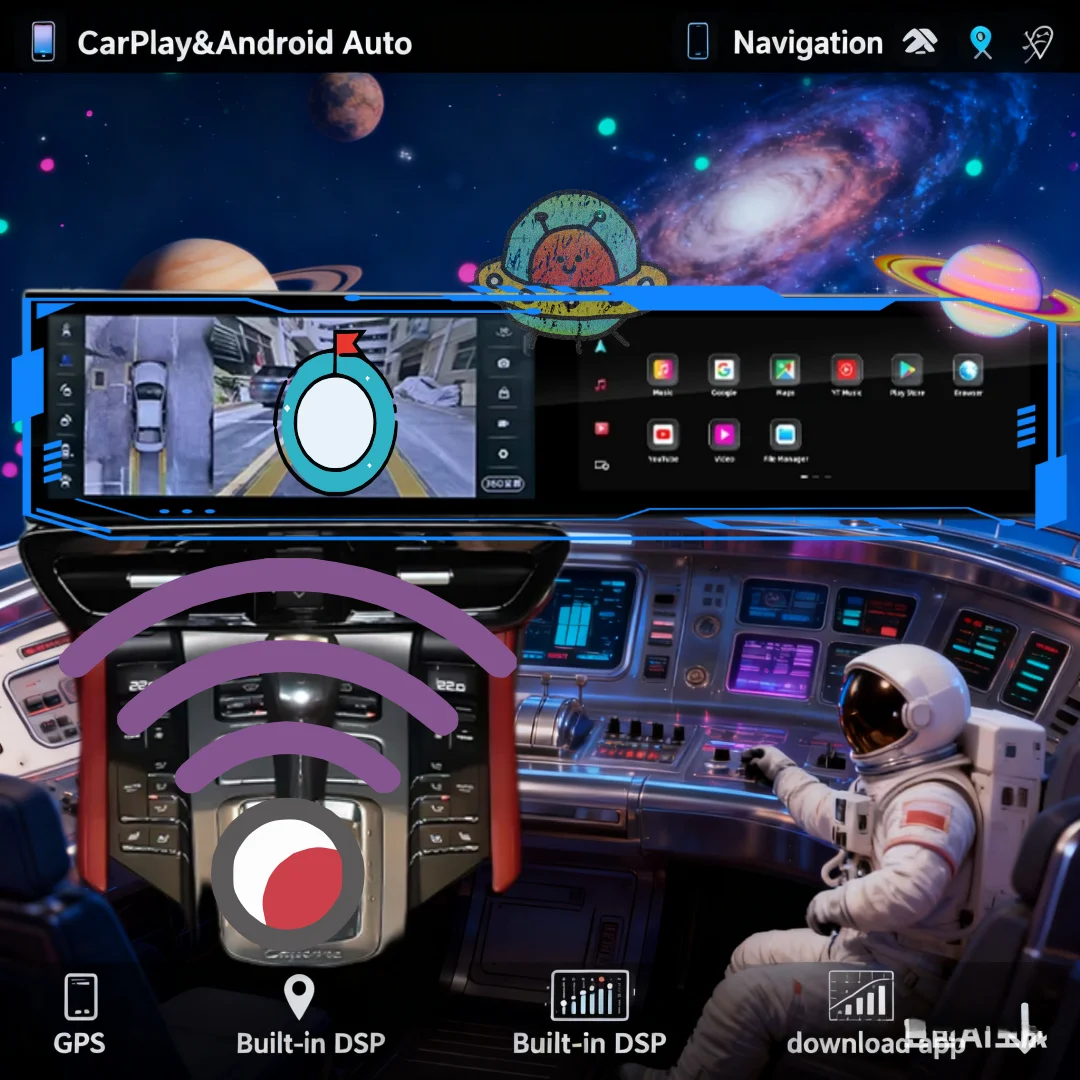 24.6 Inch For Porsche Cayenne 2010-2017 Upgraded Interactive Dual Screen 8+128 Carplay Android Multimedia Video Player Head unit