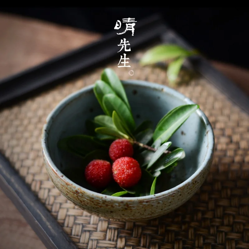 Household Handmade Trumpet Meal Bowl Thick Bowl Rice Bowl Chinese Back-to-Work Frosted Tableware Porcelain Bowl 5-Inch Ramen Bow