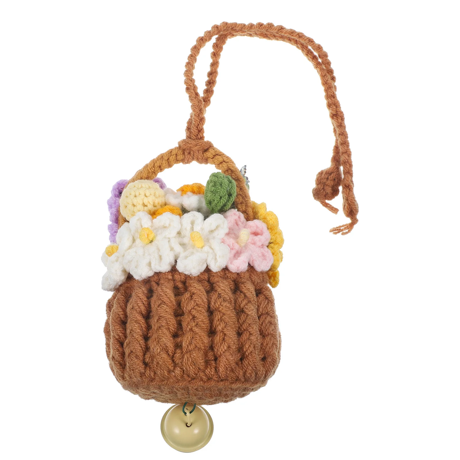 

Car Rearview Mirror Pendant Creative Flower Basket Hanging Decor Portable Lightweight Car Interior Ornament Backpack Purse